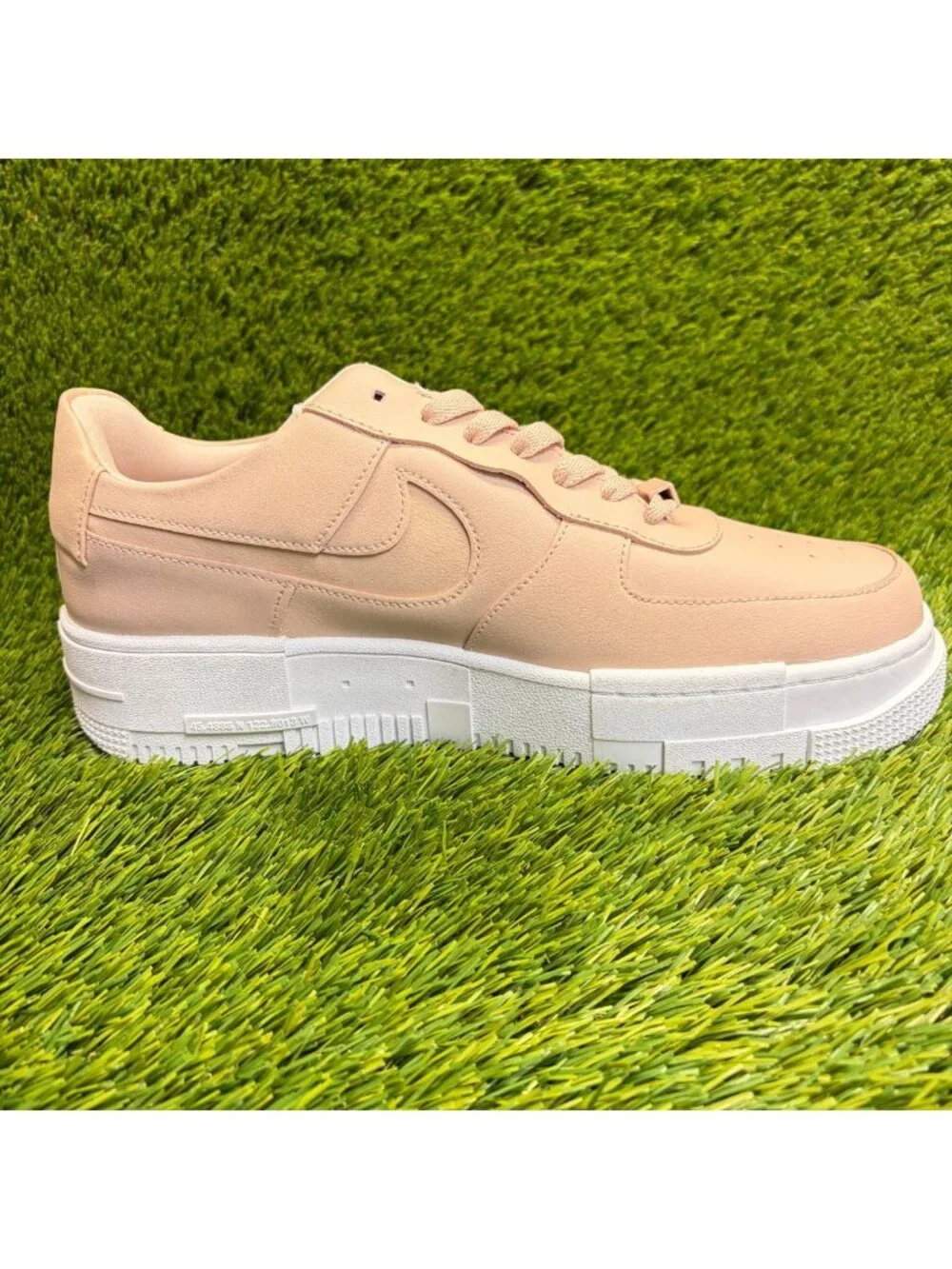 Nike Air Force 1 Pixel Womens Size 12 Pink White Athletic Leather Shoes Sneakers